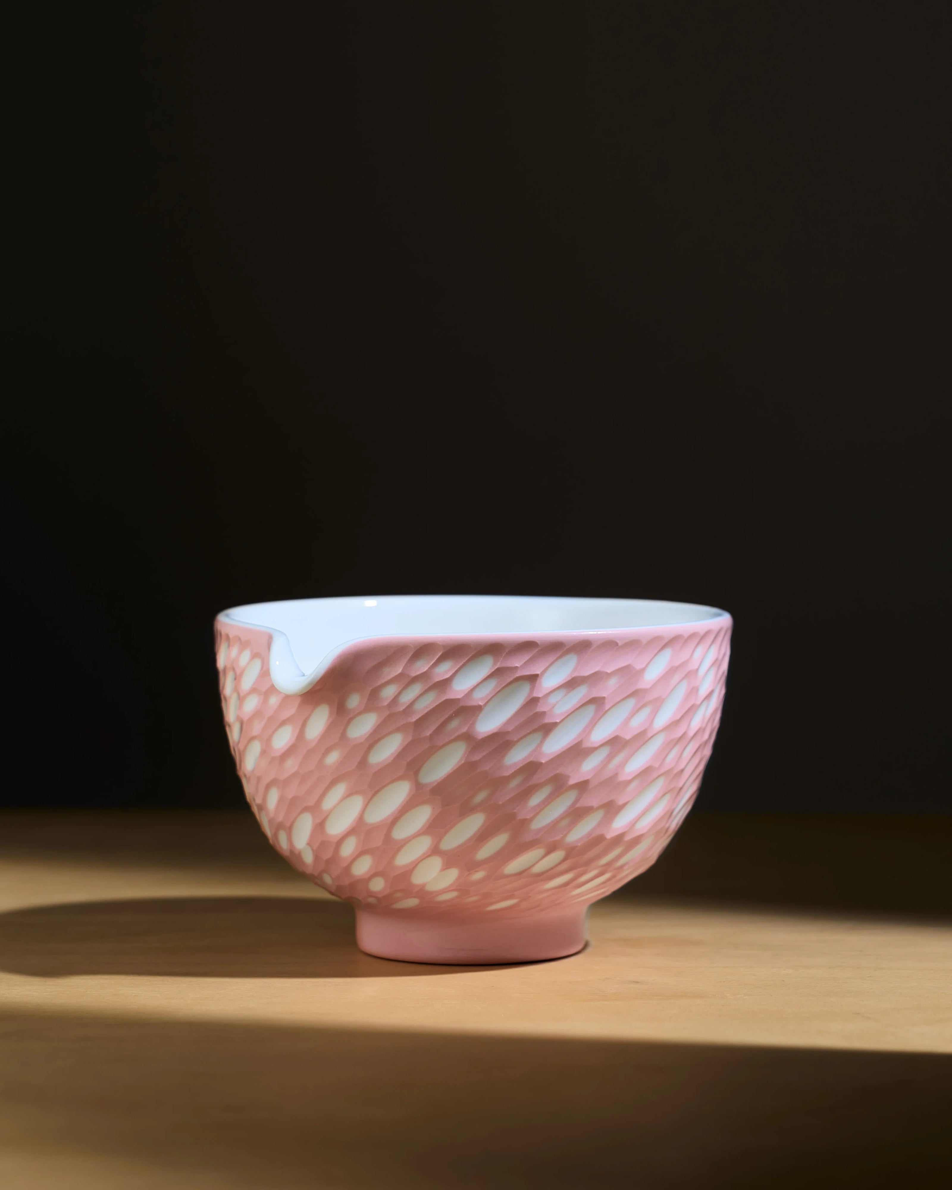 Pink Shade Matcha Bowl (400ml) - Pink Shade - White Dot